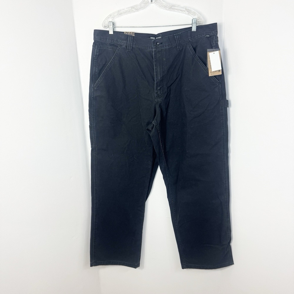 Vans Drill Chore Carpenter Canvas Denim Pants Baggy Loose Fit Mens 40x32 Black